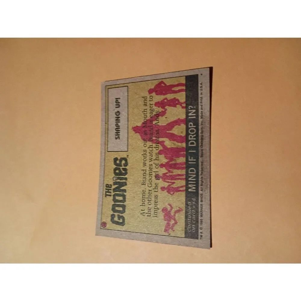 Vintage 1985 Warner Bros Topps Chewing Gum Goonies Trading Card #13 Shaping Up - Picture 2 of 2